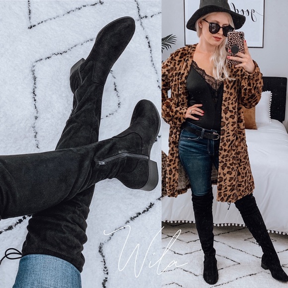BACK IN STOCK🤩 vegan suede overtheknee boots tall - Picture 2 of 8
